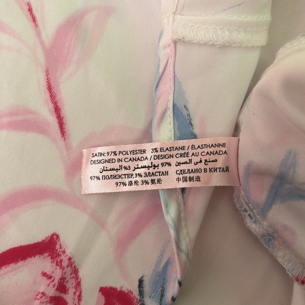 La Vie En Rose Luxury Edition Pink and White Floral Satin Camisole White Garden - Picture 7 of 9